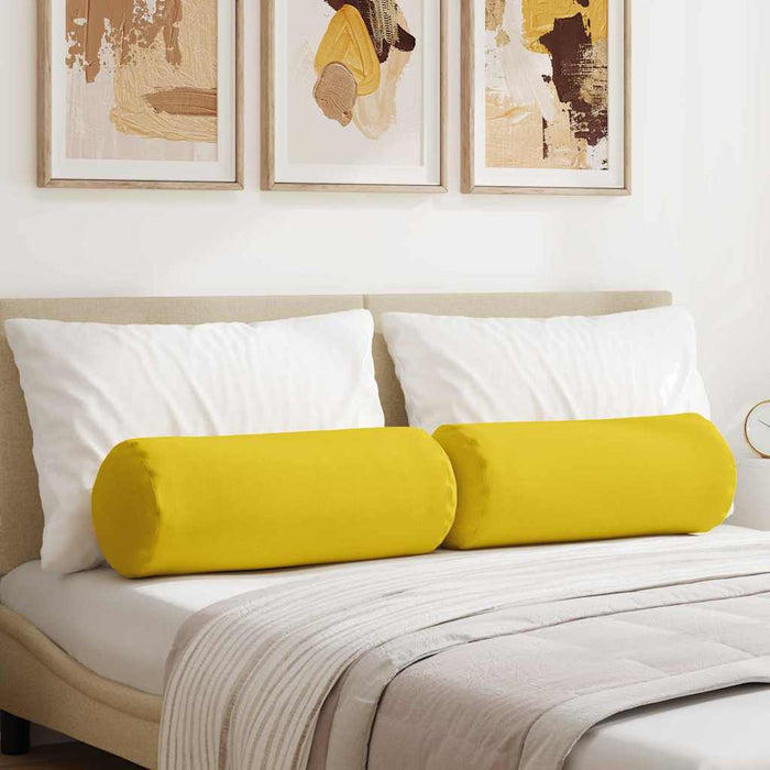 Perne Bolster 2 pcs Galben Deschis Ø 25 x 70 cm țesătură - WALTI WALTI