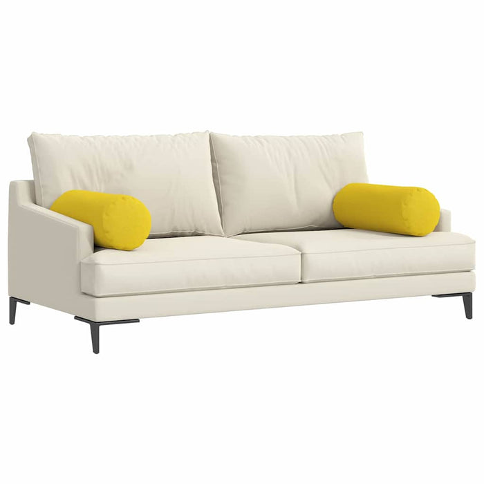 Perne Bolster 2 pcs Galben Deschis Ø 25 x 70 cm țesătură - WALTI WALTI