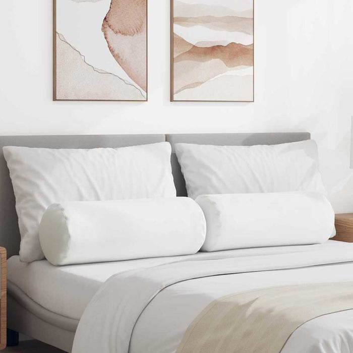 Perne Bolster 2 pcs Alb Ø 25 x 70 cm țesătură - WALTI WALTI