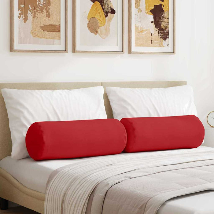 Perne Bolster 2 pcs Roșu Ø 25 x 70 cm țesătură - WALTI WALTI