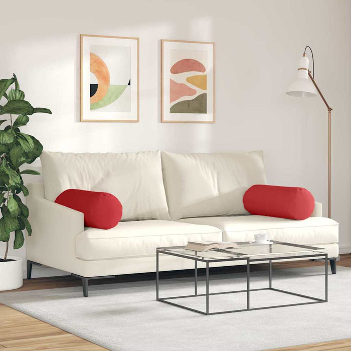 Perne Bolster 2 pcs Roșu Ø 25 x 70 cm țesătură - WALTI WALTI