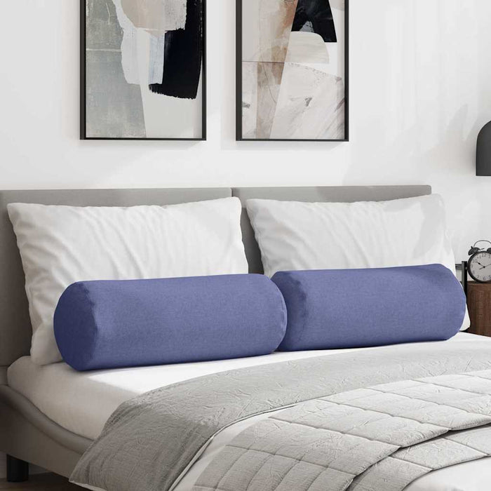 Perne Bolster 2 pcs Albastru Jeans Ø 25 x 70 cm țesătură - WALTI WALTI