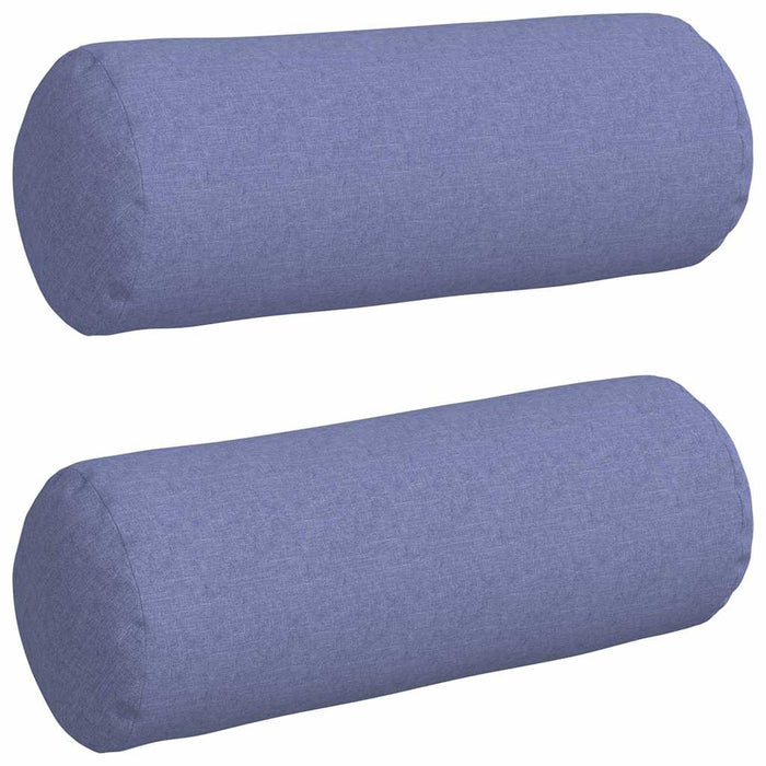 Perne Bolster 2 pcs Albastru Jeans Ø 25 x 70 cm țesătură - WALTI WALTI