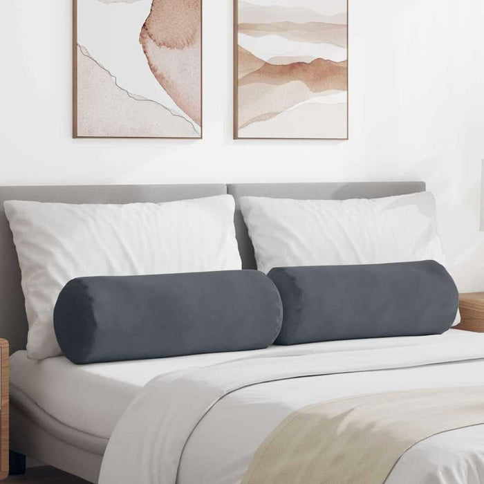 Perne Bolster 2 pcs Gri închis Ø 25 x 70 cm - WALTI WALTI