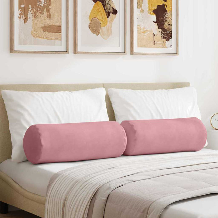 Perne Bolster 2 pcs Roz Ø 25 x 70 cm Țesătură din corduroy - WALTI WALTI