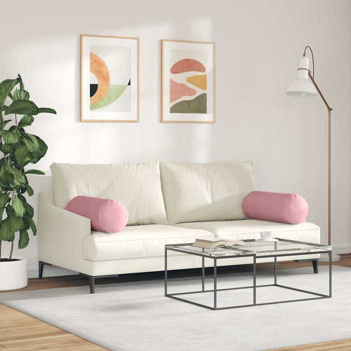 Perne Bolster 2 pcs Roz Ø 25 x 70 cm Țesătură din corduroy - WALTI WALTI