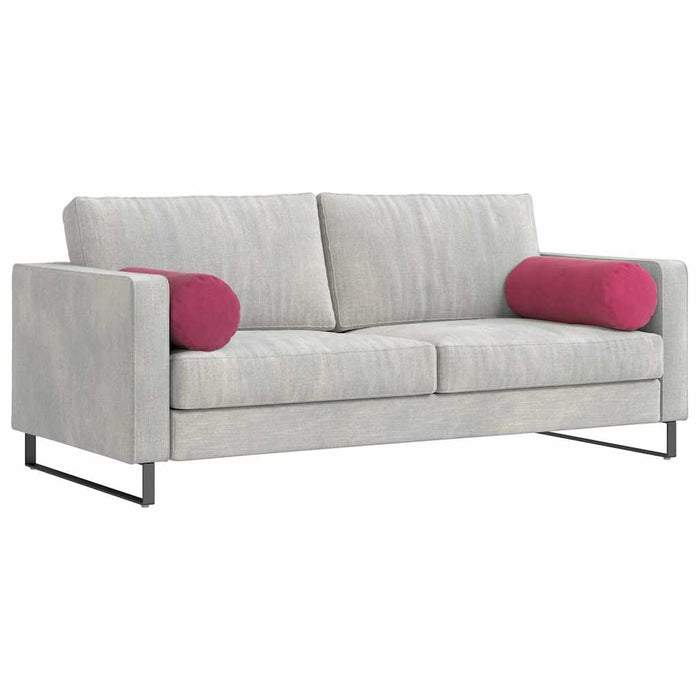 Perne Bolster 2 pcs Roșu Vin Ø 25 x 70 cm Țesătură din corduroy - WALTI WALTI