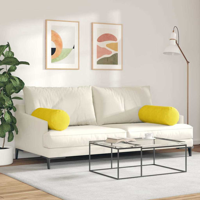 Perne Bolster 2 pcs Galben Ø 25 x 70 cm Țesătură din corduroy - WALTI WALTI