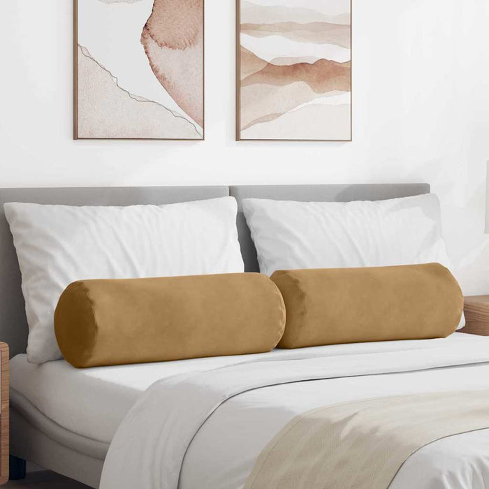 Perne Bolster 2 pcs Maro Ø 25 x 70 cm Țesătură din corduroy - WALTI WALTI