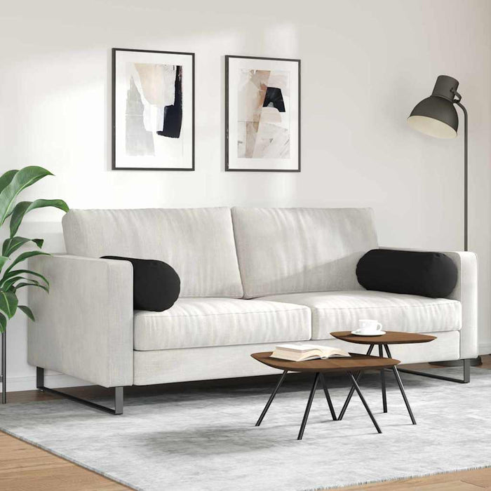 Perne Bolster 2 pcs Negru Ø 25 x 70 cm Țesătură din microfibră - WALTI WALTI