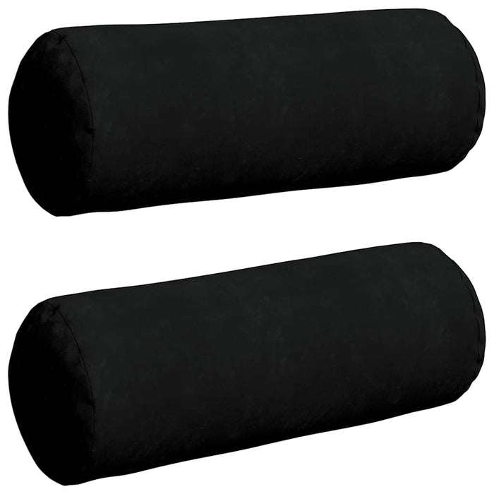 Perne Bolster 2 pcs Negru Ø 25 x 70 cm Țesătură din microfibră - WALTI WALTI