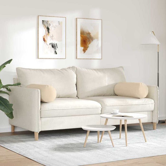 Perne Bolster 2 pcs Crem Ø 25 x 70 cm Țesătură din microfibră - WALTI WALTI