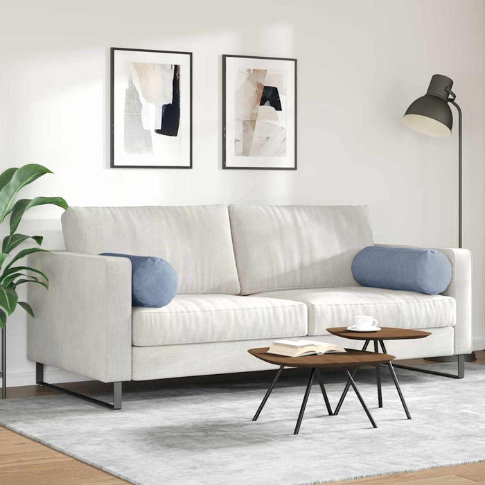 Perne Bolster 2 pcs albastru Ø 25 x 70 cm Țesătură din corduroy - WALTI WALTI