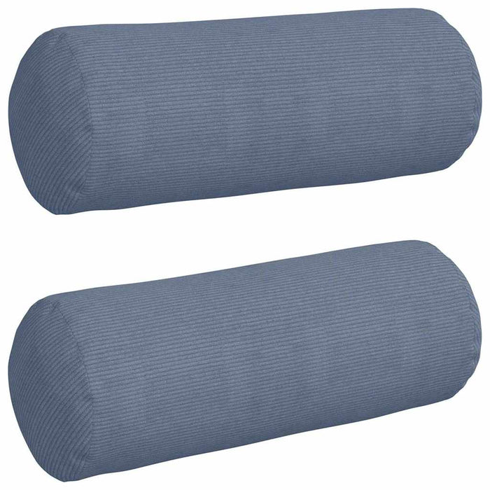Perne Bolster 2 pcs albastru Ø 25 x 70 cm Țesătură din corduroy - WALTI WALTI