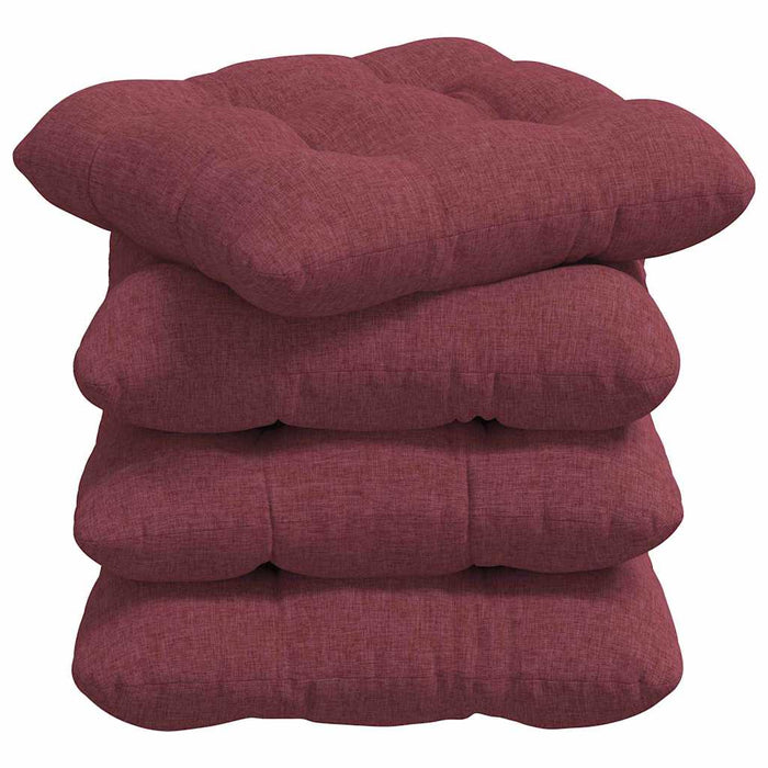 Perne de Șezut 4 pcs Roșu Vin 40 x 40 x 12 cm țesătură - WALTI WALTI