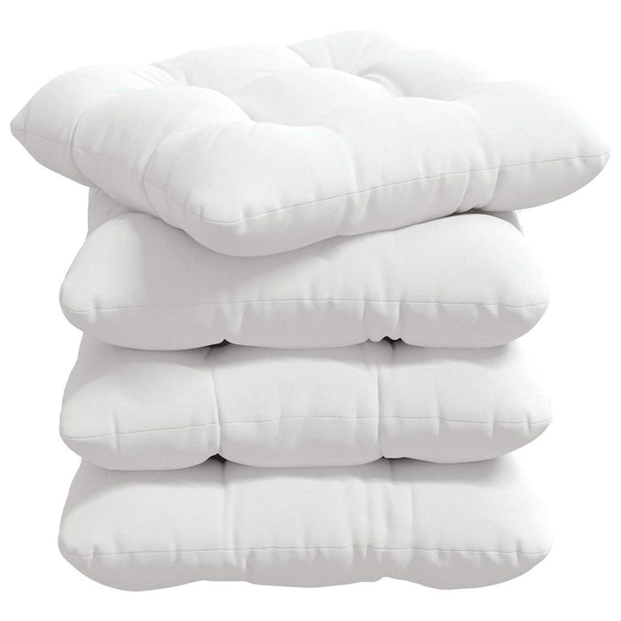 Perne de Șezut 4 pcs Alb 40 x 40 x 12 cm țesătură - WALTI WALTI