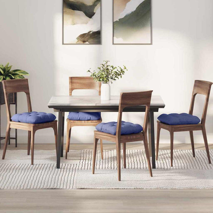 Perne de Șezut 4 pcs Albastru Jeans 40 x 40 x 12 cm țesătură - WALTI WALTI
