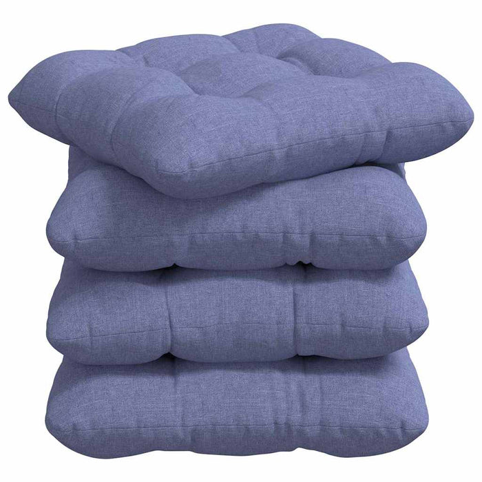 Perne de Șezut 4 pcs Albastru Jeans 40 x 40 x 12 cm țesătură - WALTI WALTI