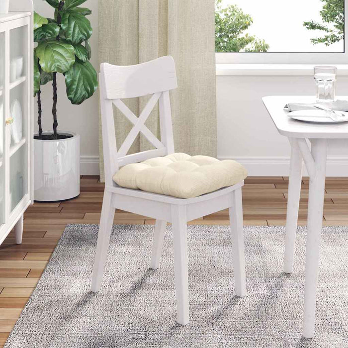 Perne de Șezut 4 pcs Crem 40 x 40 cm Țesătură din corduroy - WALTI WALTI
