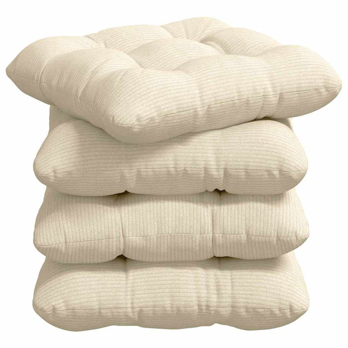 Perne de Șezut 4 pcs Crem 40 x 40 cm Țesătură din corduroy - WALTI WALTI