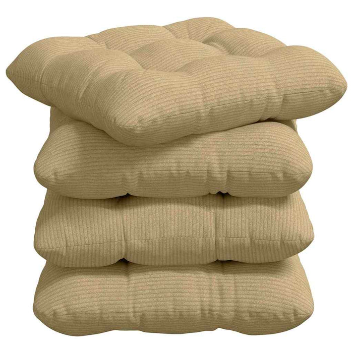 Perne de Șezut 4 pcs Gri Verde 40 x 40 cm Țesătură din corduroy - WALTI WALTI