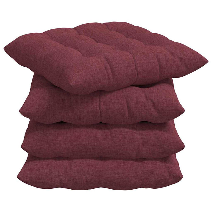 Perne de Șezut 4 pcs Roșu Vin 40 x 40 x 6 cm țesătură - WALTI WALTI