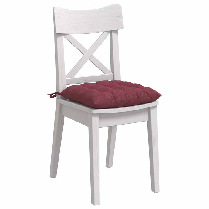 Perne de Șezut 4 pcs Roșu Vin 40 x 40 x 6 cm țesătură - WALTI WALTI