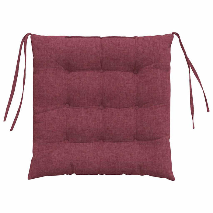 Perne de Șezut 4 pcs Roșu Vin 40 x 40 x 6 cm țesătură - WALTI WALTI