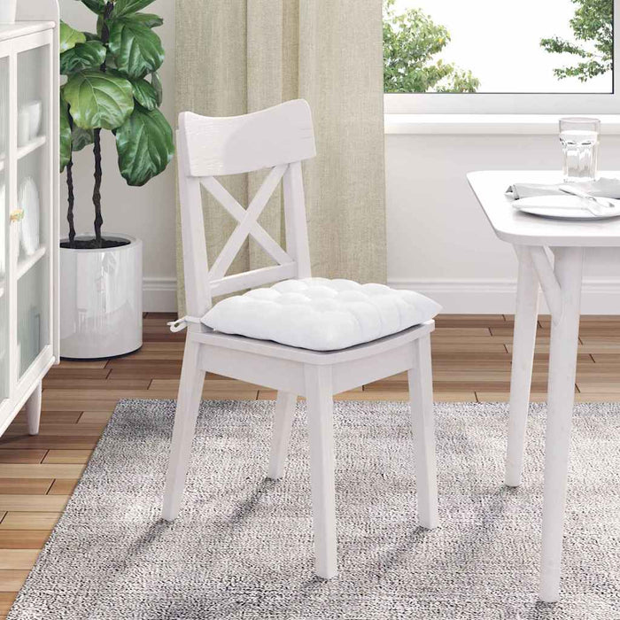 Perne de Șezut 4 pcs Alb 40 x 40 x 6 cm țesătură - WALTI WALTI