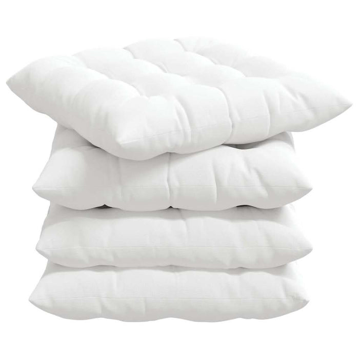 Perne de Șezut 4 pcs Alb 40 x 40 x 6 cm țesătură - WALTI WALTI