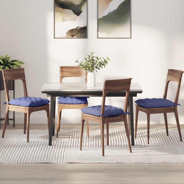 Perne de Șezut 4 pcs Albastru Jeans 40 x 40 x 6 cm țesătură - WALTI WALTI