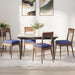 Perne de Șezut 4 pcs Albastru Jeans 40 x 40 x 6 cm țesătură - WALTI WALTI