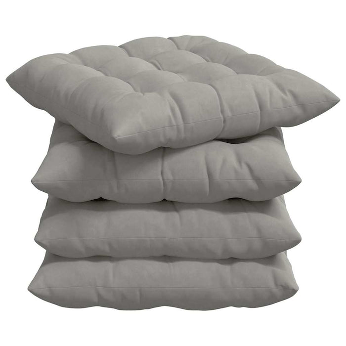 Perne de Șezut 4 pcs Gri deschis 40 x 40 x 6 cm Microfibră - WALTI WALTI