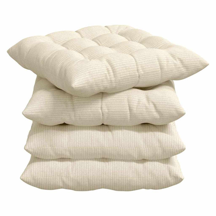 Perne de Șezut 4 pcs Crem 40 x 40 x 6 cm Țesătură din corduroy - WALTI WALTI