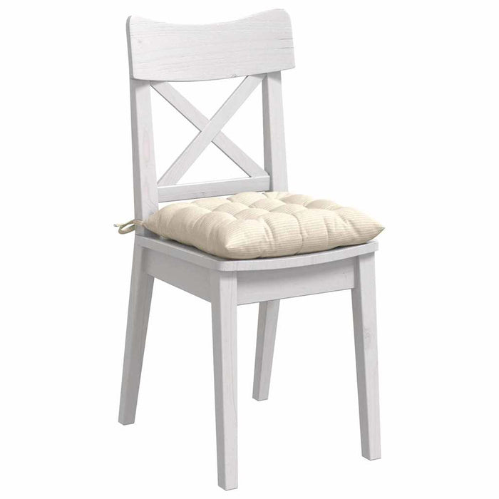 Perne de Șezut 4 pcs Crem 40 x 40 x 6 cm Țesătură din corduroy - WALTI WALTI