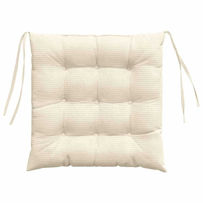 Perne de Șezut 4 pcs Crem 40 x 40 x 6 cm Țesătură din corduroy - WALTI WALTI