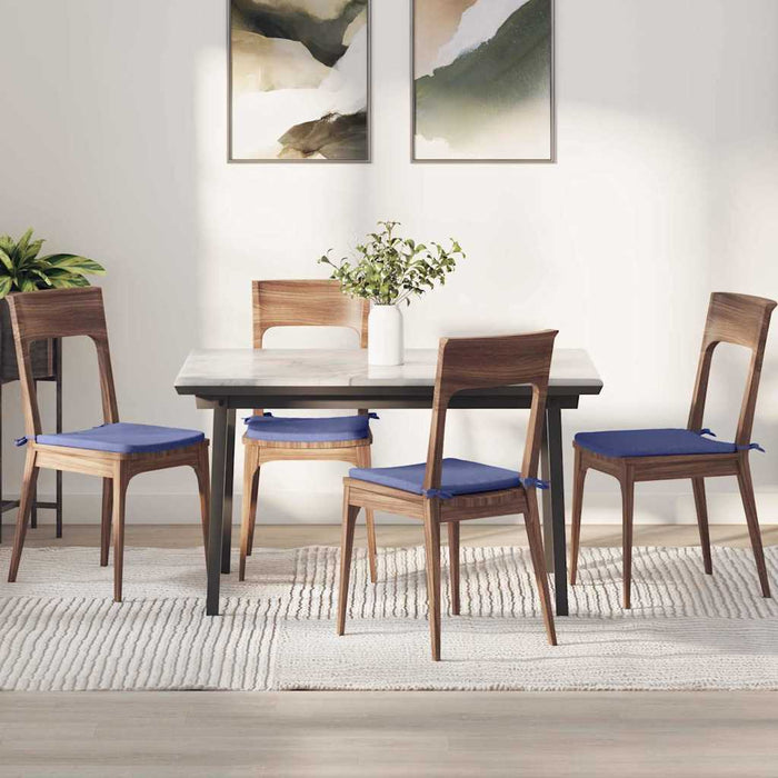 Perne de Șezut 4 pcs Albastru Jeans 40 x 40 x 3 cm țesătură - WALTI WALTI