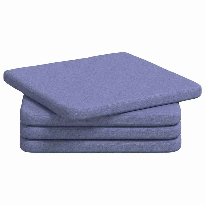 Perne de Șezut 4 pcs Albastru Jeans 40 x 40 x 3 cm țesătură - WALTI WALTI