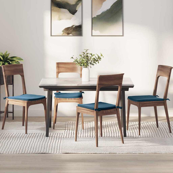 Perne de Șezut 4 pcs albastru 40 x 40 x 3 cm Catifea - WALTI WALTI