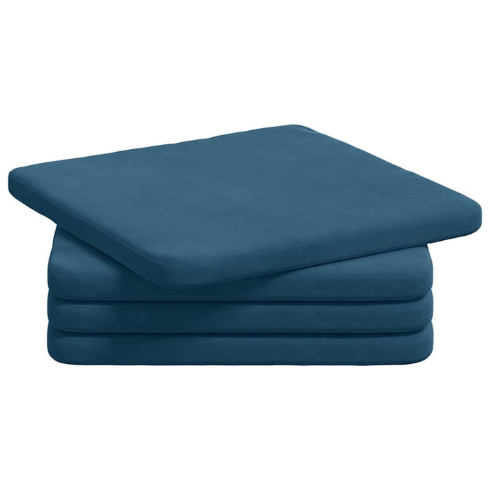 Perne de Șezut 4 pcs albastru 40 x 40 x 3 cm Catifea - WALTI WALTI