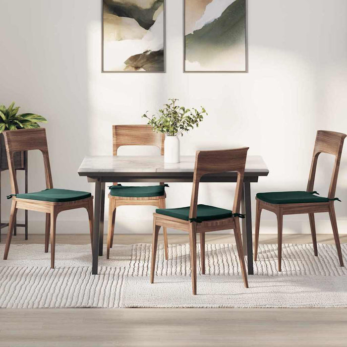 Perne de Șezut 4 pcs Verde închis 40 x 40 x 3 cm Catifea - WALTI WALTI