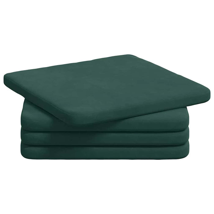Perne de Șezut 4 pcs Verde închis 40 x 40 x 3 cm Catifea - WALTI WALTI