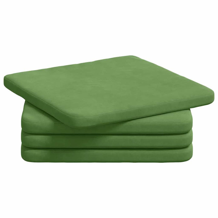 Perne de Șezut 4 pcs Verde deschis 40 x 40 x 3 cm Catifea - WALTI WALTI