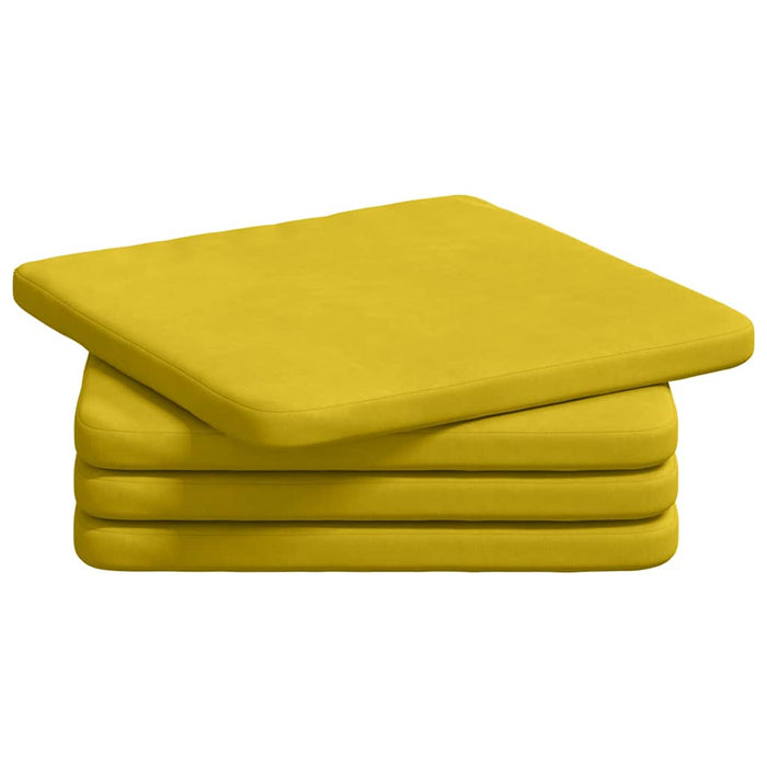 Perne de Șezut 4 pcs Galben 40 x 40 x 3 cm Catifea - WALTI WALTI