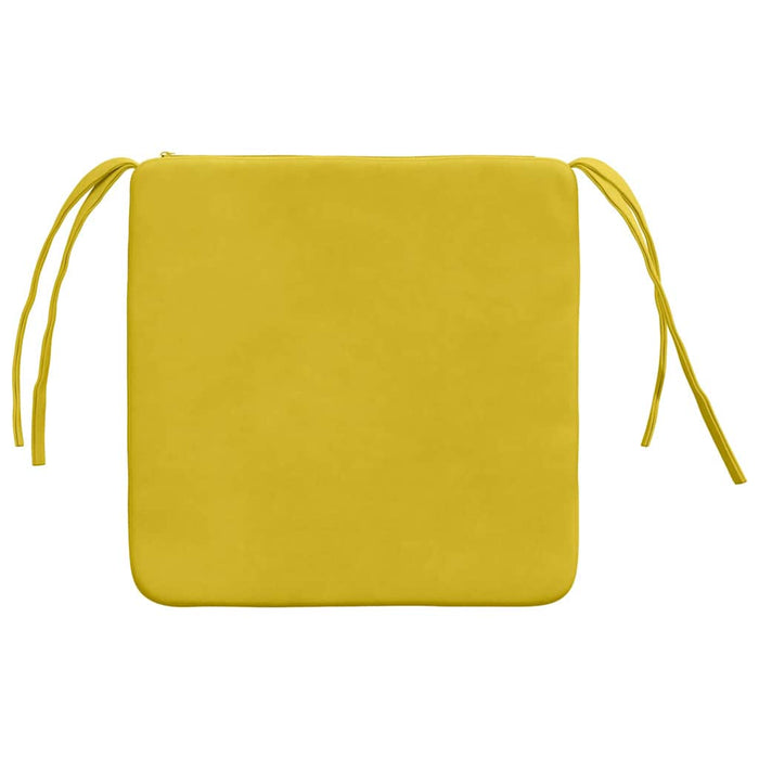 Perne de Șezut 4 pcs Galben 40 x 40 x 3 cm Catifea - WALTI WALTI