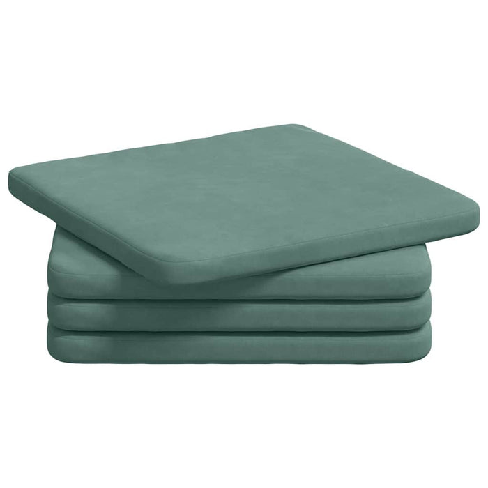Perne de Șezut 4 pcs Verde Mării 40 x 40 x 3 cm Catifea WALTI