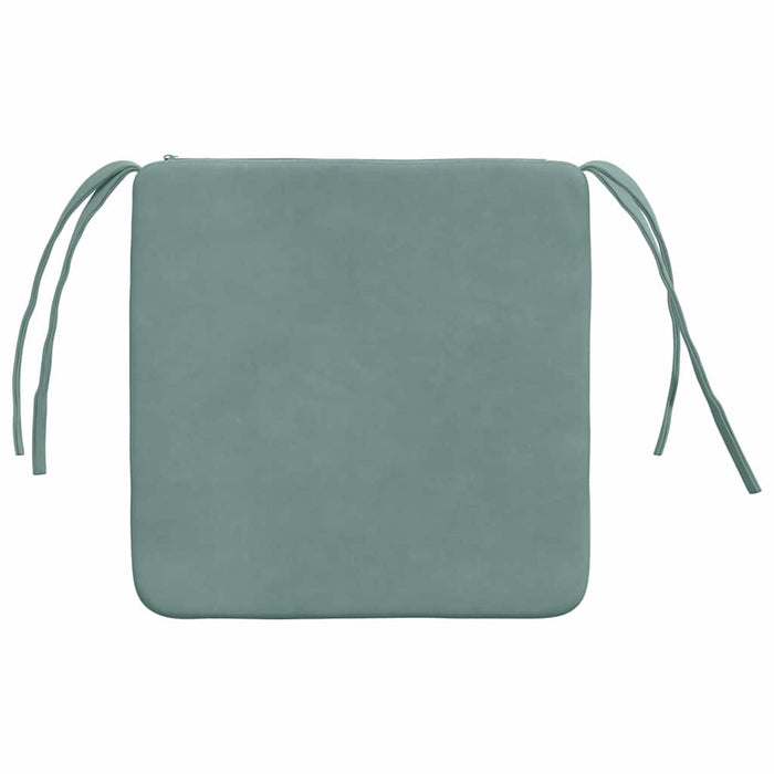 Perne de Șezut 4 pcs Verde Mării 40 x 40 x 3 cm Catifea WALTI