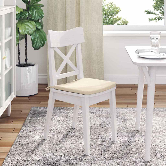 Perne de Șezut 4 pcs Crem 40 x 40 x 3 cm Țesătură din corduroy - WALTI WALTI