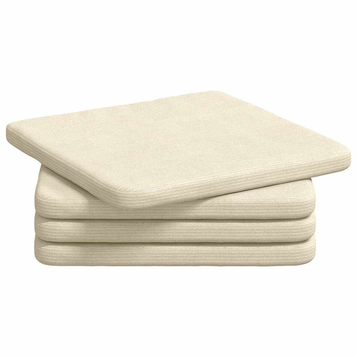 Perne de Șezut 4 pcs Crem 40 x 40 x 3 cm Țesătură din corduroy - WALTI WALTI