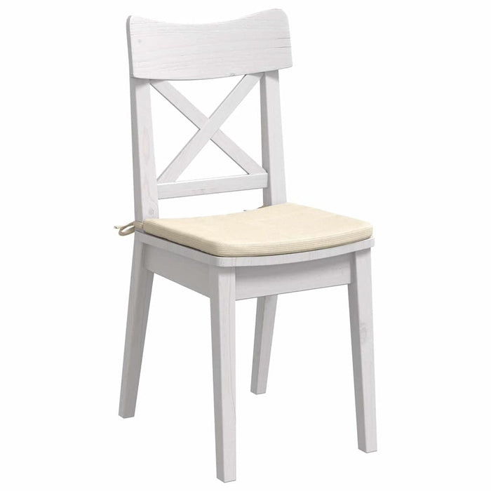 Perne de Șezut 4 pcs Crem 40 x 40 x 3 cm Țesătură din corduroy - WALTI WALTI